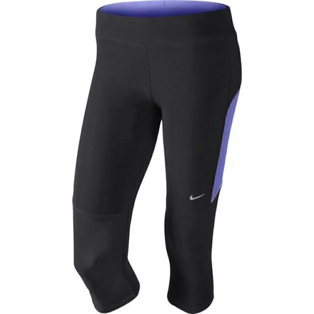 Nike Filament Dri Fit Two Tone Athletic Capri Leggings Yoga Running Hiking Sz M